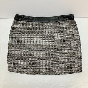 Gap Womens Gray Flannel Woven Fully Lined Faux Leather Trim Miniskirt‎ Size 2